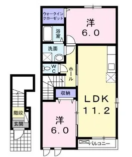 マリアローザB【202号室】の間取り