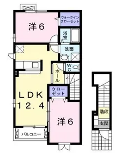 2LDKの間取り画像