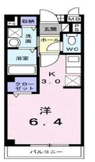 リフティー松ヶ端【102号室】の間取り