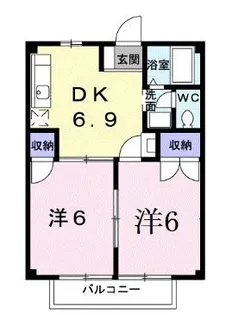 サンハイツ近田A【202号室】の間取り