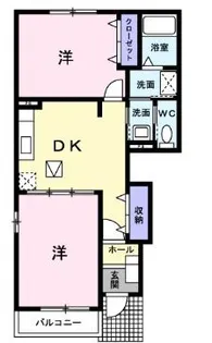 ツインコムA【101号室】の間取り