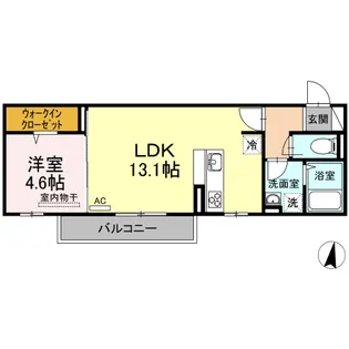 プレンティー新徳田【203号室】の間取り
