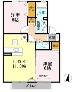 エスパース深津【202号室】の間取り
