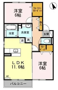ローゼンシュタット B棟【105号室】の間取り