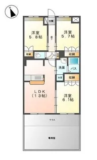 ラルジュ【103号室】の間取り