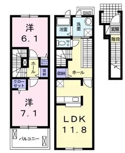ベルローズB【205号室】の間取り