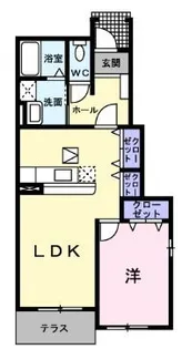 コントラーダB【101号室】の間取り
