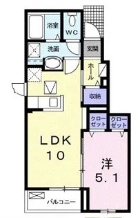 リヴァーサイドMⅢ【104号室】の間取り