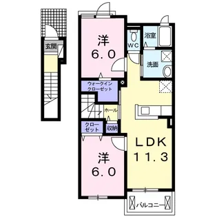 イルシオン【201号室】の間取り