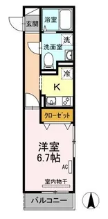 夢りんどうⅤ【101号室】の間取り