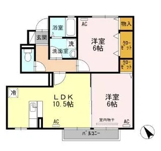 マノワール北美台【101号室】の間取り