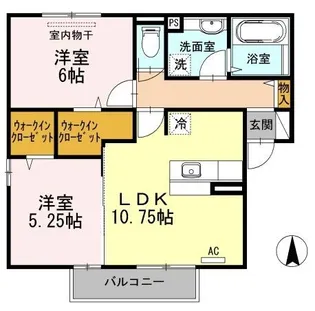 フェリーチェ A棟【205号室】の間取り