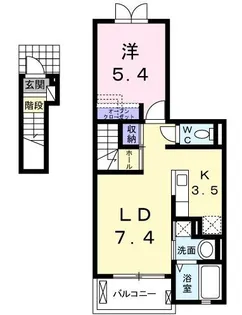 パークサイド【202号室】の間取り