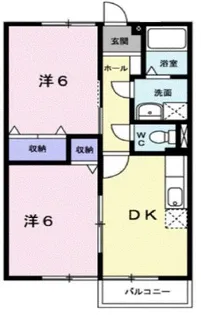 ヴィラージュ坪生【202号室】の間取り