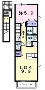 ヴァルムベルクB【201号室】の間取り
