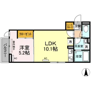 ウィット引野町【202号室】の間取り