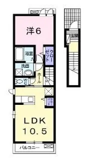 ツイン パールA【202号室】の間取り