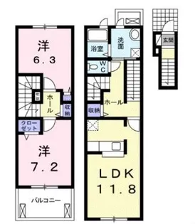フリーディア【203号室】の間取り