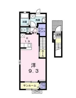 ベルフローラⅡ【203号室】の間取り