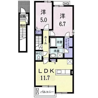 フォルトゥーナⅡ【201号室】の間取り