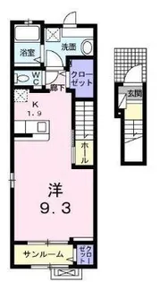ガーデンヒルズB【203号室】の間取り