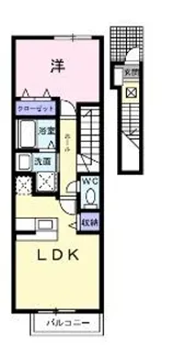 Jカントリーハイツ【202号室】の間取り