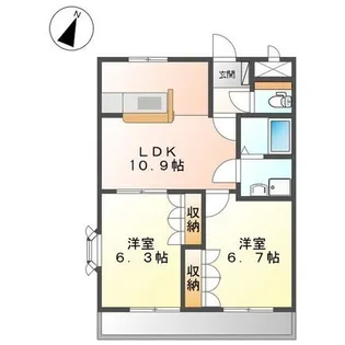ピア・ウィッシュ【106号室】の間取り
