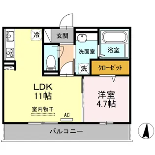 キャルル A棟【302号室】の間取り