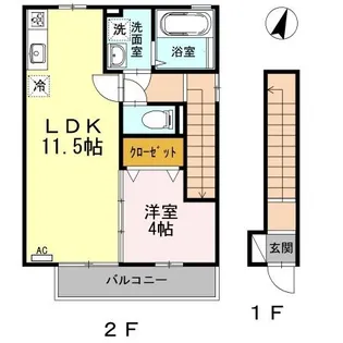 コージィー コート プルミエ【201号室】の間取り