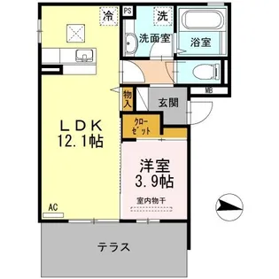 D-room明神【201号室】の間取り