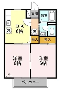 ウィル一ツ橋 B棟【101号室】の間取り