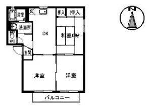 ラ・パルテール 壱番館 輝【202号室】の間取り