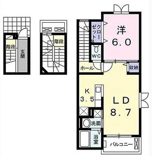 ダングラッツェ【304号室】の間取り