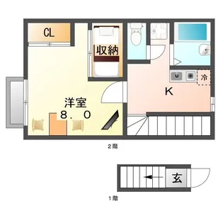 レオパレスヴィラージュ山手【202号室】の間取り