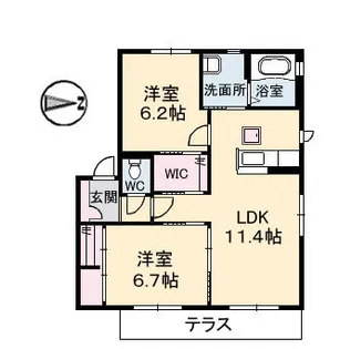 GRANDEUR【101号室】の間取り