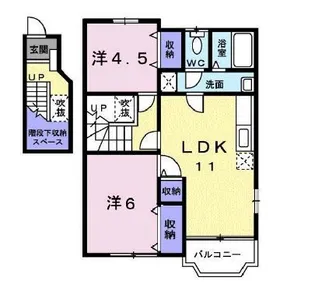 ツインクレスト B【202号室】の間取り