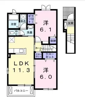 カファレル A【205号室】の間取り