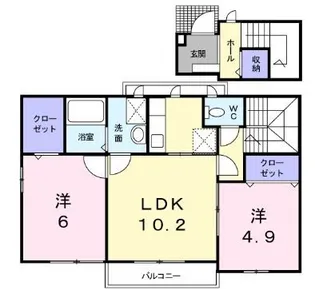 カーサ エスペリオ【203号室】の間取り