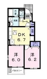 サンリット スクエアF【102号室】の間取り