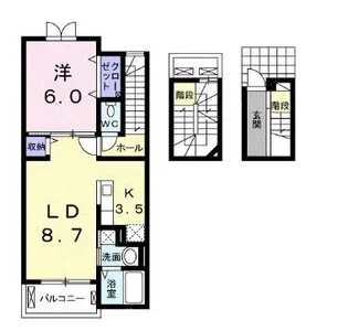 ベルローズA【303号室】の間取り