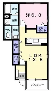 ガーデンハウスA【104号室】の間取り