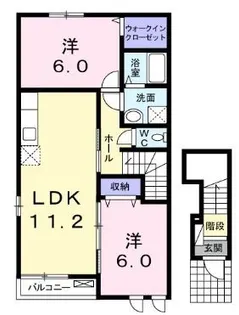 マリアローザB【201号室】の間取り