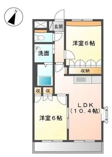 ピュアローズ【201号室】の間取り
