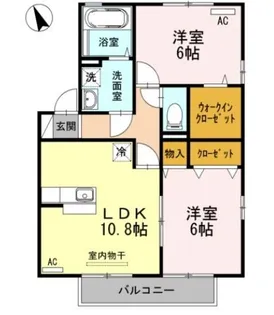 アブニール新涯 A棟【201号室】の間取り