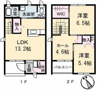 グレース曙 F棟【101号室】の間取り