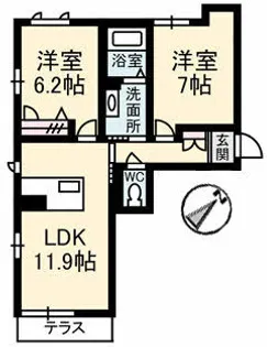 ヤマトハイムⅢ【303号室】の間取り