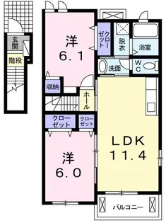 エクセレント パレスB【201号室】の間取り