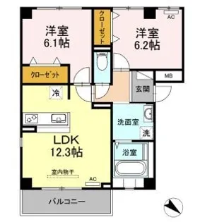 シティハイツ桜【301号室】の間取り