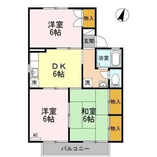 エルコート春日 Ⅰ棟【202号室】の間取り