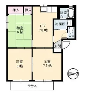 GREEN GABLES【101号室】の間取り